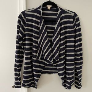 J. Crew Always Cardigan in Navy/Gray Stripe